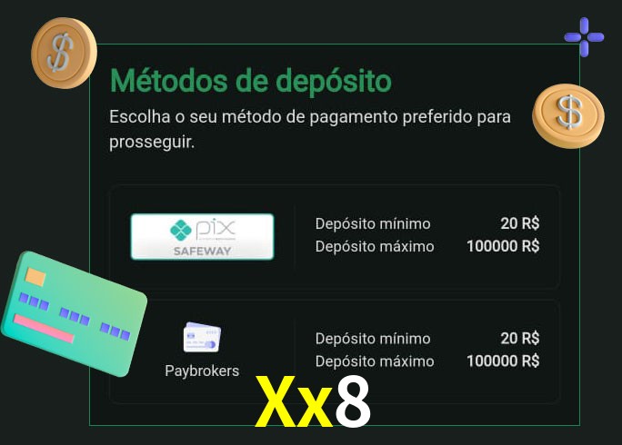 O cassino Xx8 oferece uma grande variedade de métodos de pagamento
